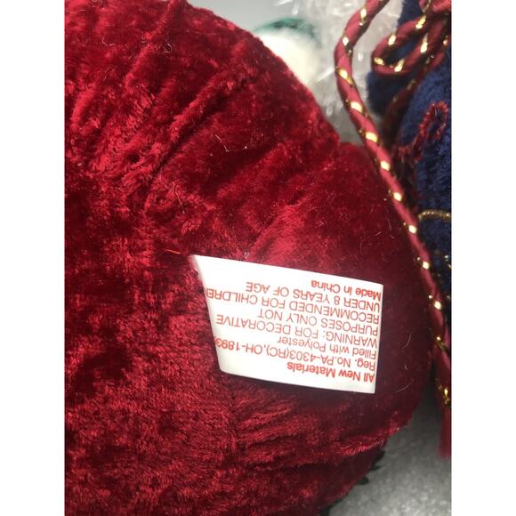 2 Vintage PBC International Plushy Santa Claus & Snowman Decoration Stuffed READ - Picture 16 of 16